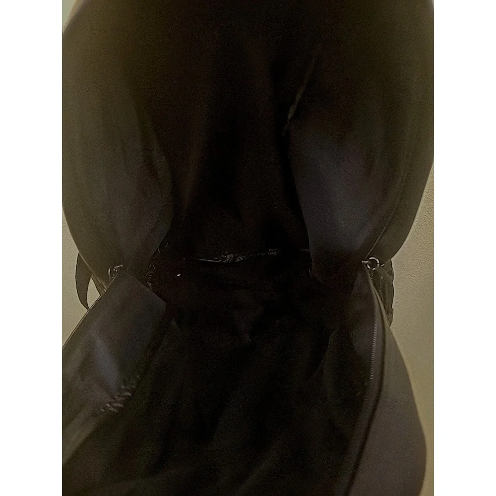 Sessions Y2K Black Faux Leather Backpack School Grunge‎ Goth Emo Daypack skater